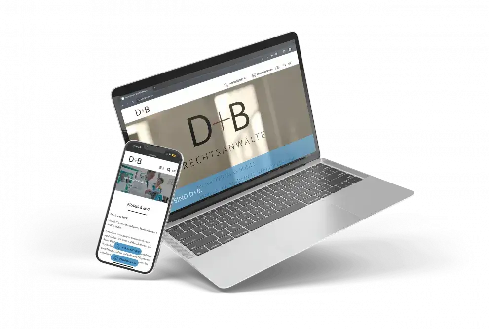 DB Law MacBook and iPhone View | Hetz Enterprises
